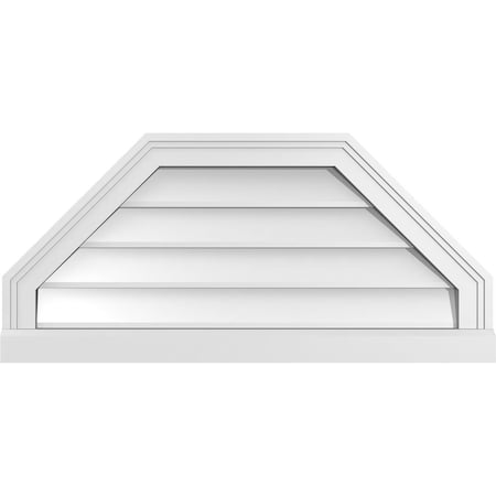 Ekena Millwork Octagonal Top Surface Mount PVC Gable Vent w/ 2"W x 2"P Brickmould Sill Frame, 30"W x 14"H GVPOT30X1403SN